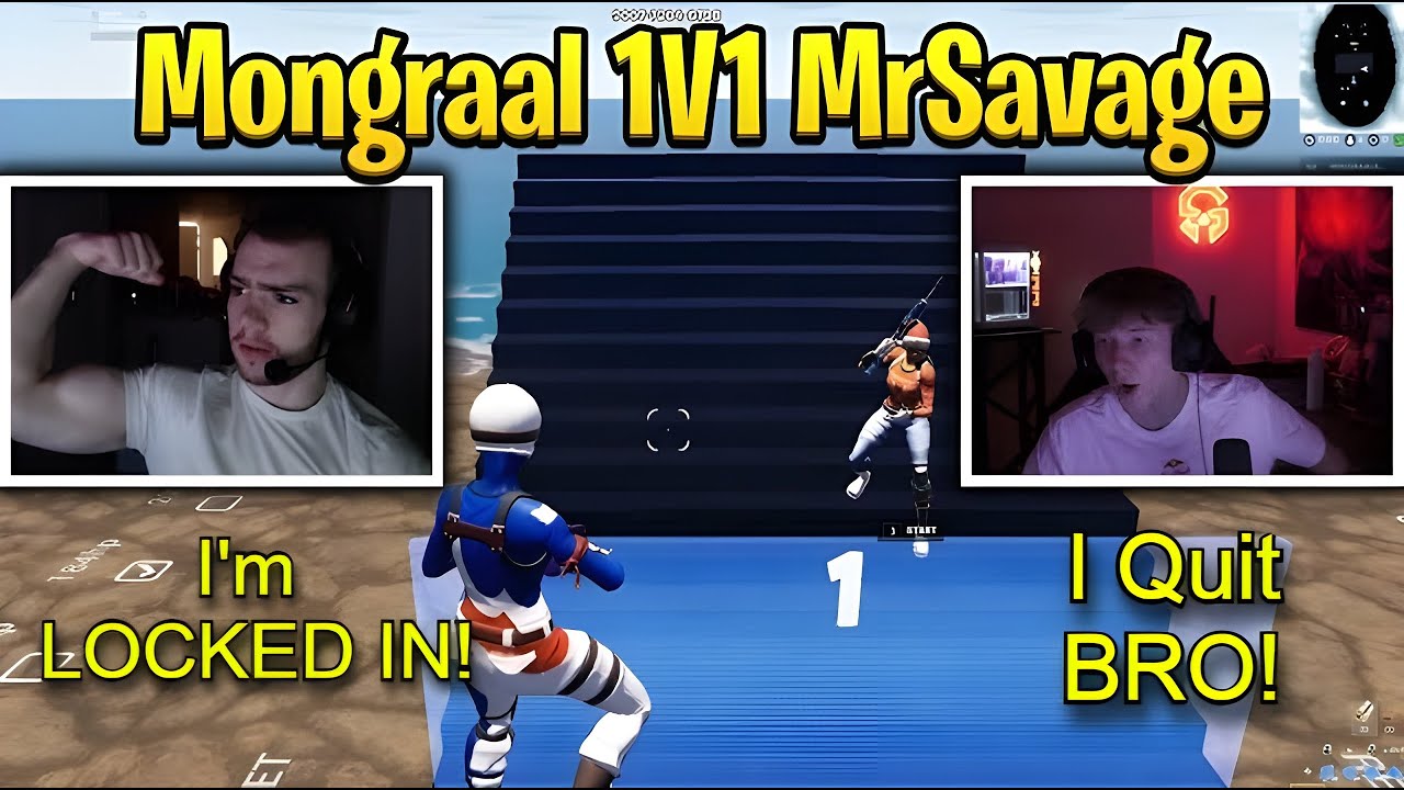 Mongraal vs Mr. Savage 1v1 Build Fights!