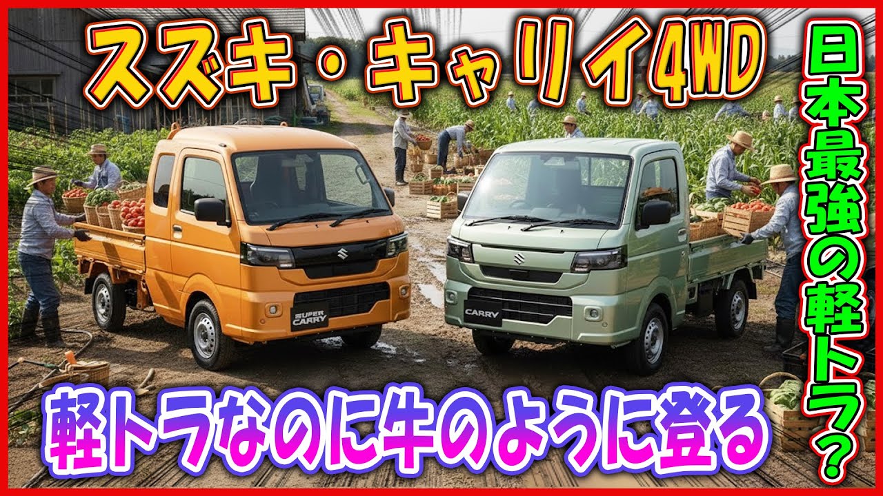 【スズキ・キャリイ4WD──軽トラなのに牛のように登る】【136万円で4L＋デフロック】甘く見ると本当に詰む