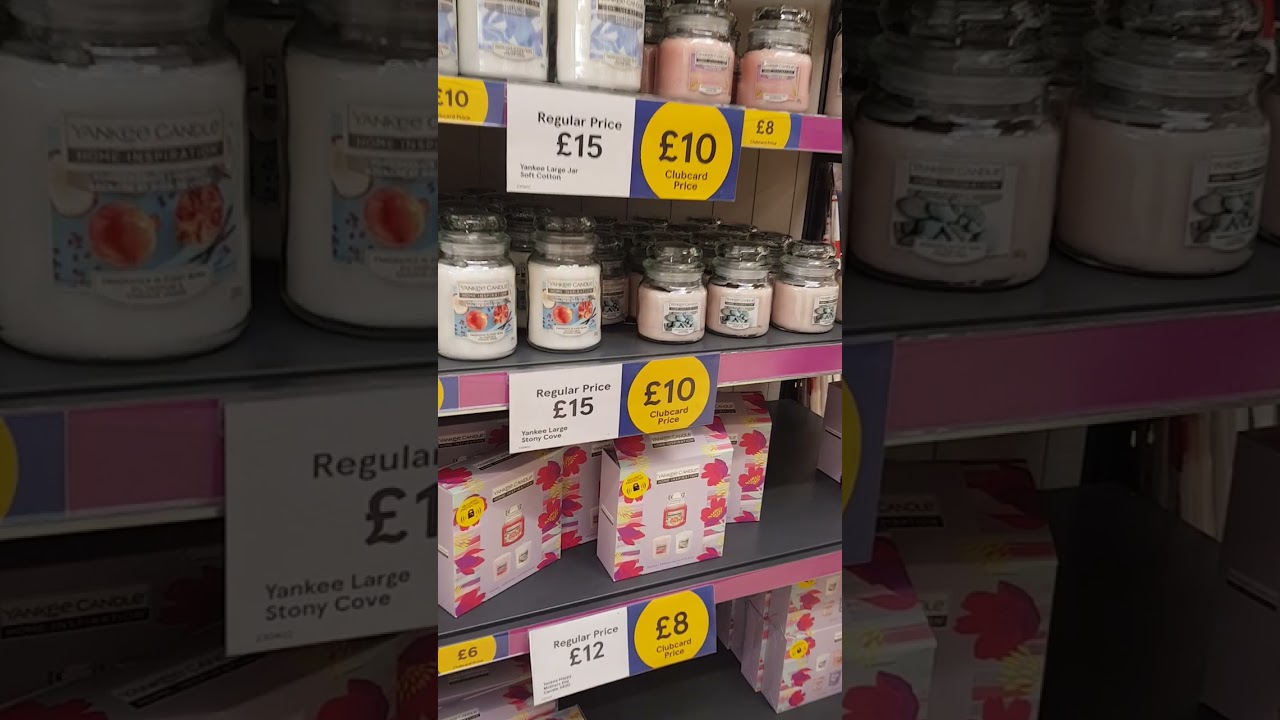 yankee candles at Tesco club card prices