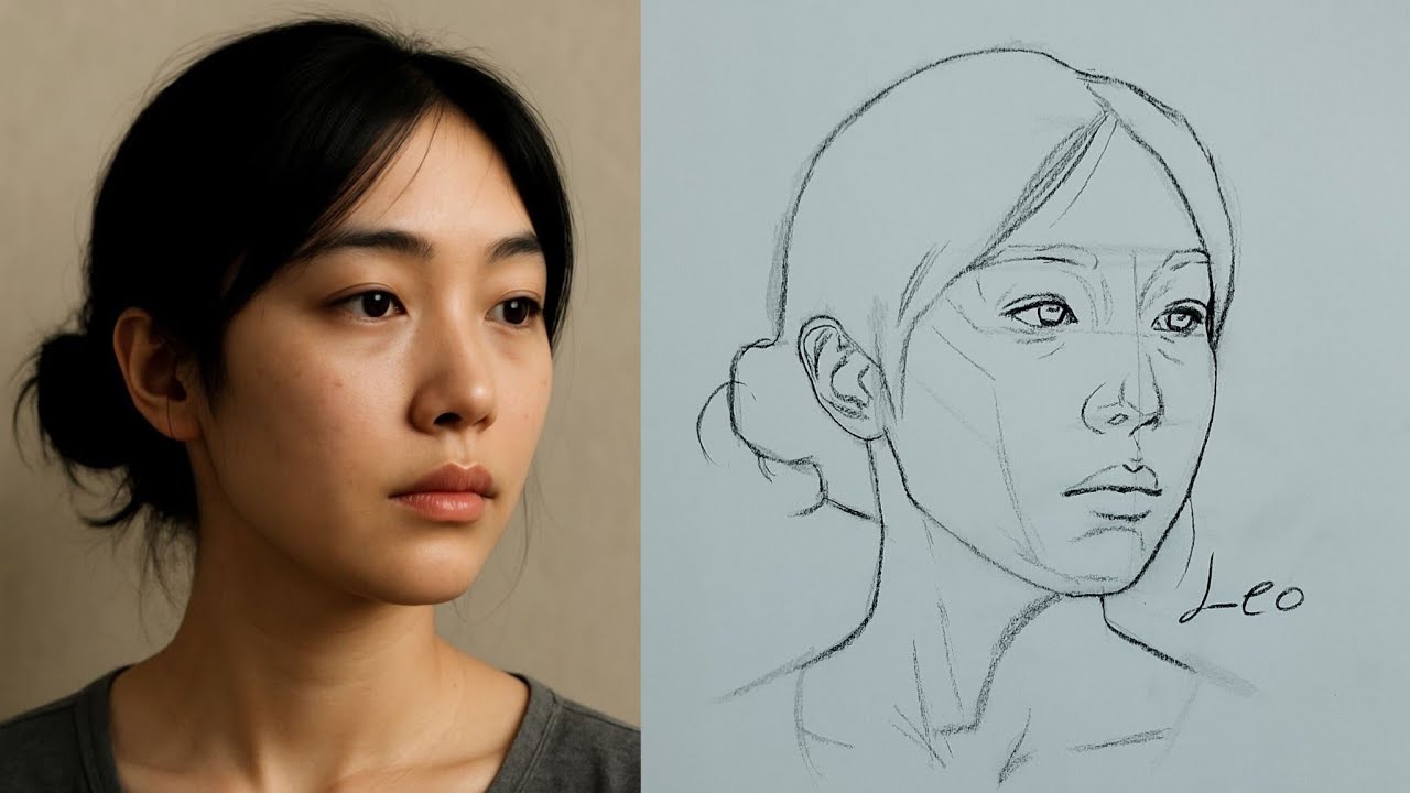 Face Drawing without LOOMIS METHOD