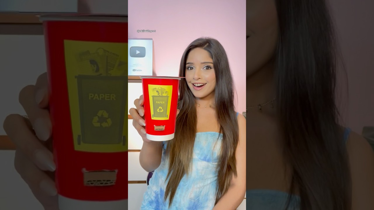 OMG! DIY Paper Bin 🗑️ || Paper Cup Craft 🥤🤯 || #trending #viral #shorts @ChillWithGeet