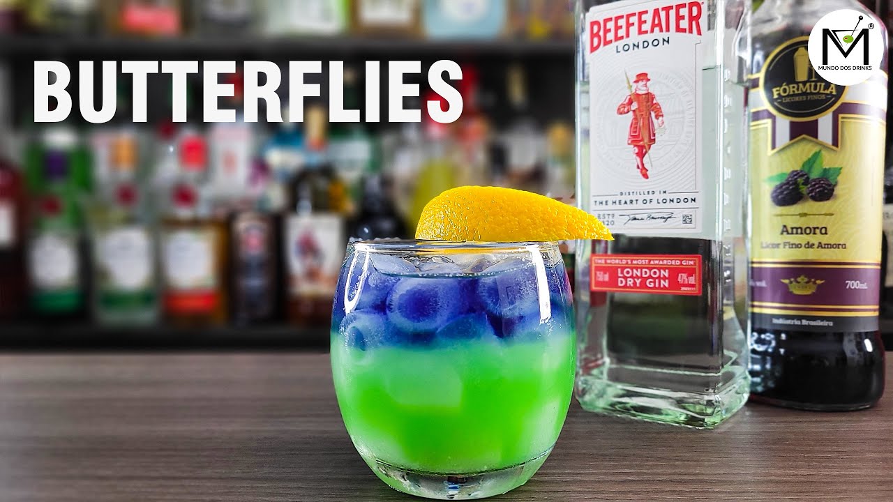 COMO FAZER UM DRINK COM GIN EM CAMADA / BUTTERFLIES! 🍹🍹🍹🍹🍹🍹