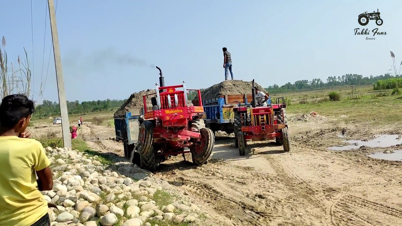 ड्राइवर हो तो ऐसा जो ट्रैक्टर का सांप बना दे 😳😱🤟😮/Mahindra 575 performance on loaded trailer 🤟💪🤟
