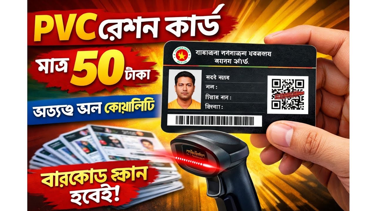 PVC রেশন কার্ড মাত্র ₹50 | Dealer Machine-এ QR Scan গ্যারান্টি | Order Now