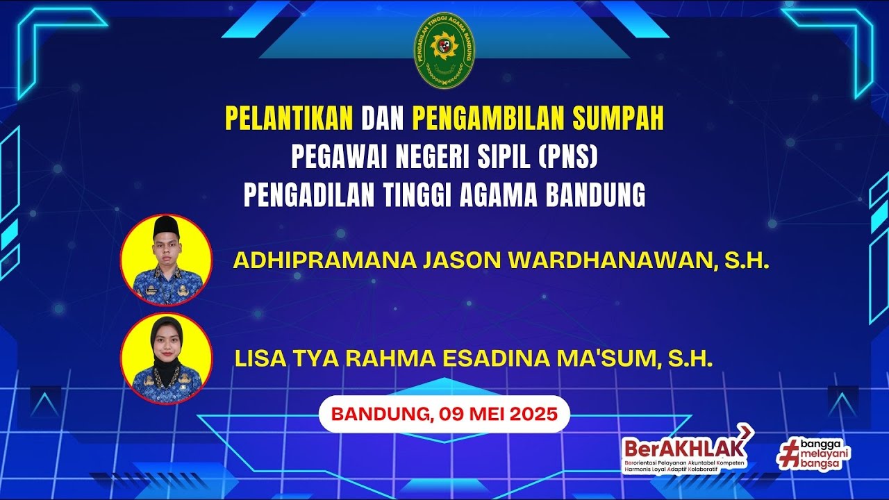 Pelantikan Pegawai Negeri Sipil Pengadilan Tinggi Agama Bandung