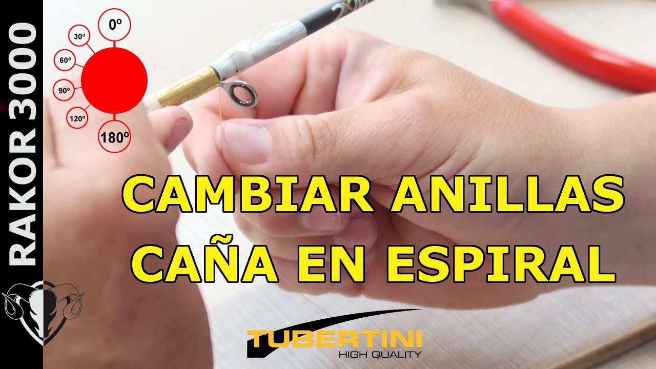 Cambio de anillas, caña en espiral