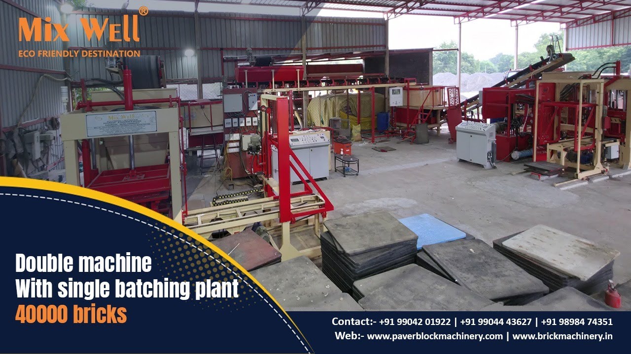 Fully Automatic Fly Ash brick making machine in Gujarat 40000 brick production |Double brick machine