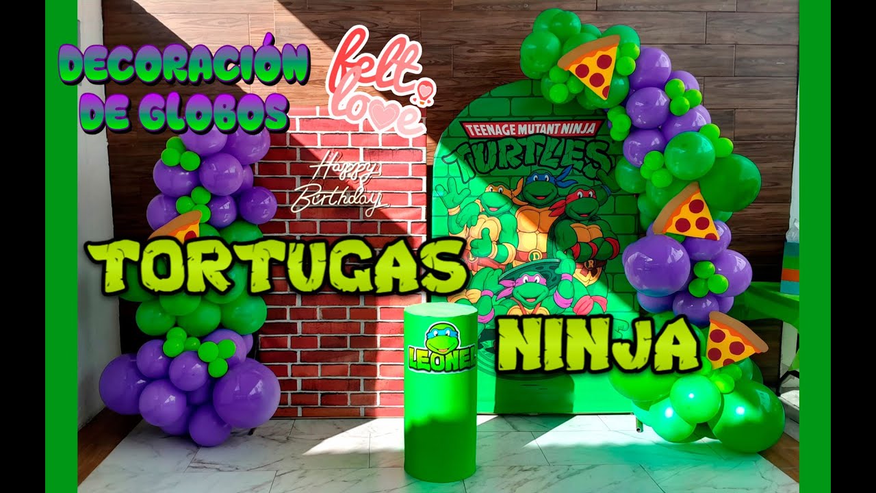 Decoración de globos temática Tortugas Ninja