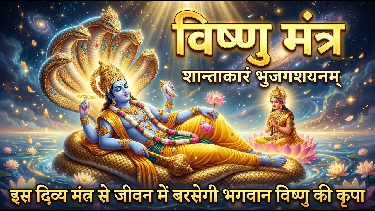 Most Powerful Vishnu Mantra | शान्ताकारं भुजगशयनम् | भगवान विष्णु का दिव्य मंत्र  #vishnu