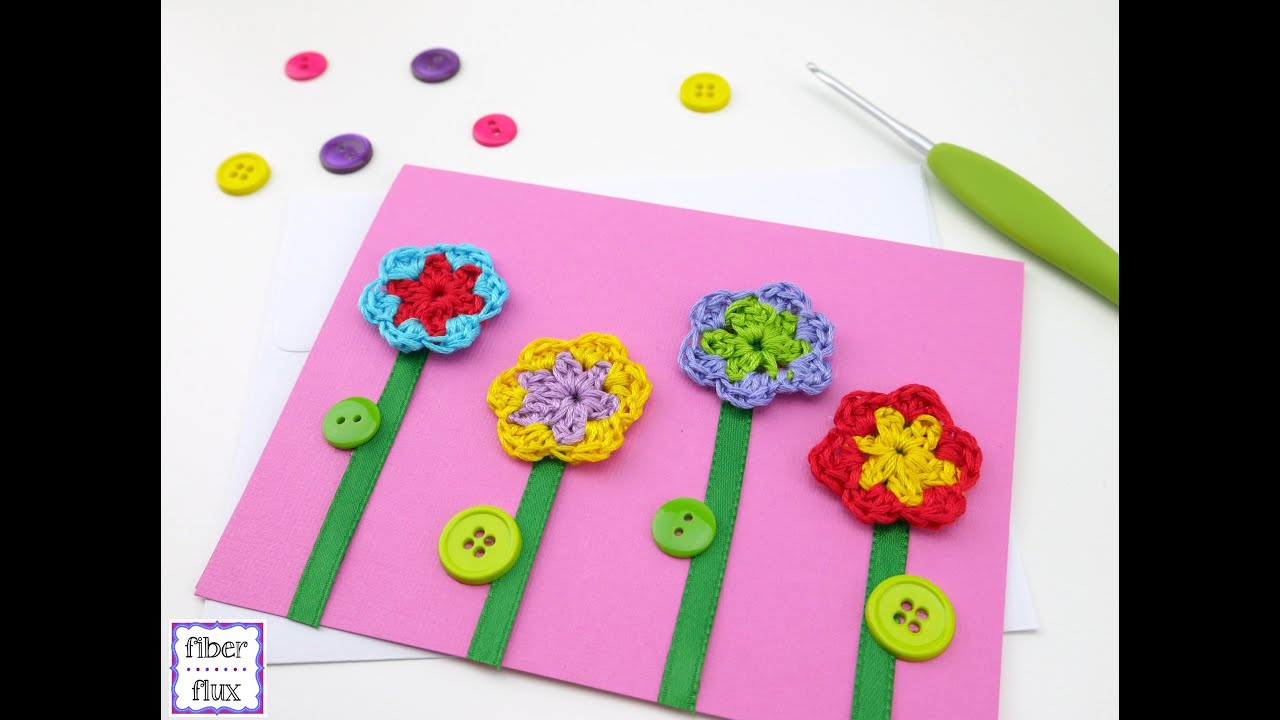 How To Crochet the Pretty Blossoms Greeting Card