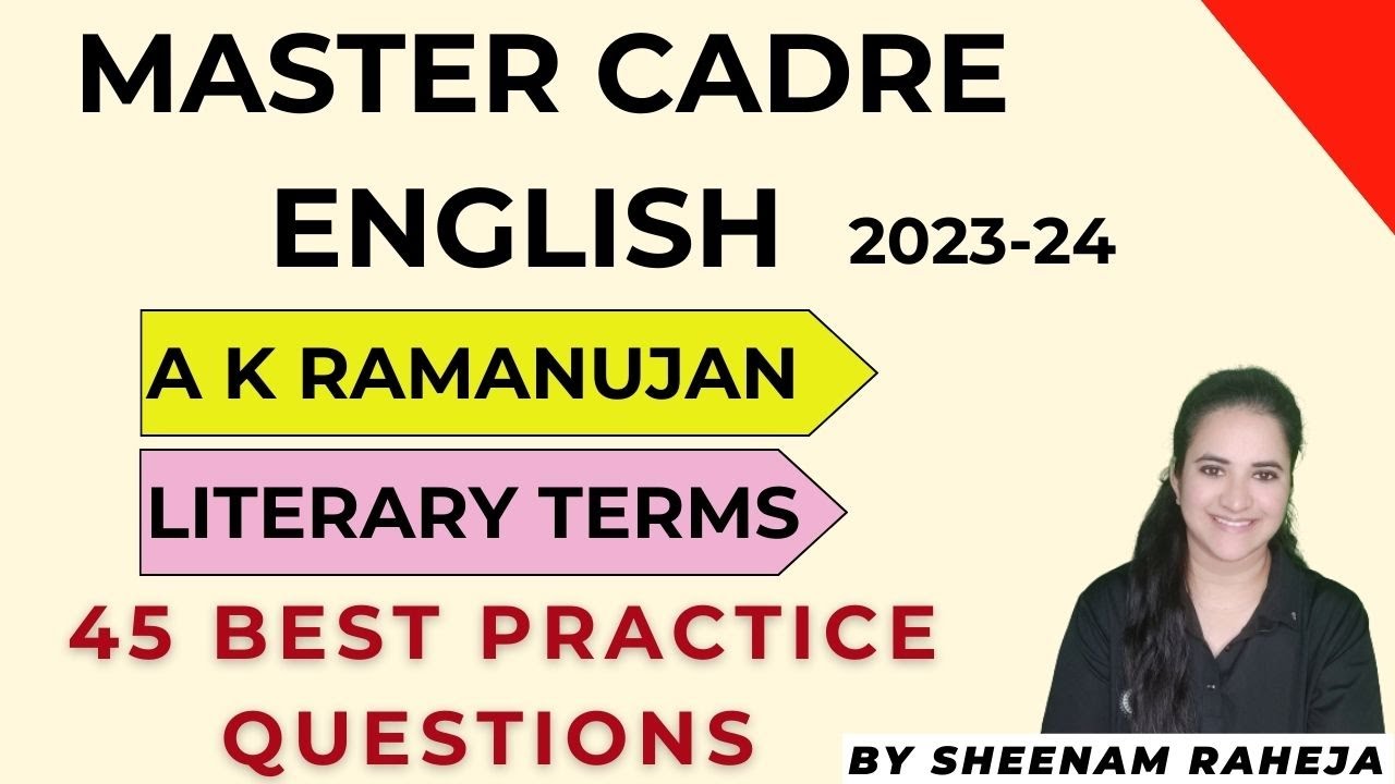 A K RAMANUJAN AND TERMS- 45 MCQS - MASTERCADRE ENGLISH PUNJAB #mastercadre2023 #mastercadreenglish