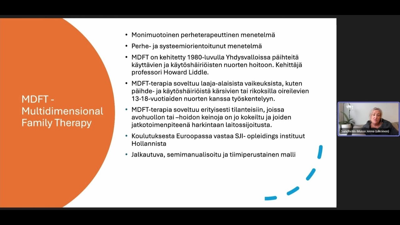 Stigmatyön foorumi 2025 - MDFT-terapia päihteitä käyttävän nuoren ja perheen tukena