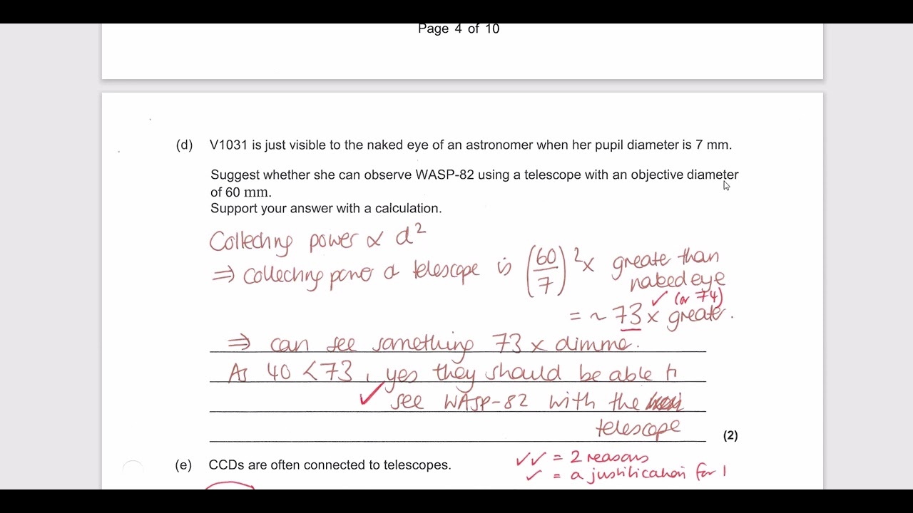 AQA Physics A-Level - 3B Option A Astrophysics - 2023 Paper Talk Through