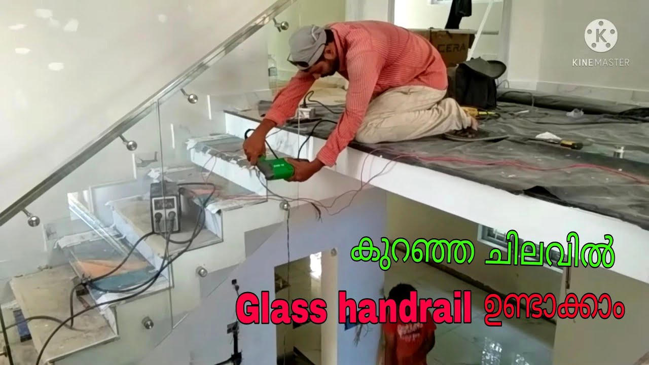 Stainless Steel glass handrail     staircase railing full installation process