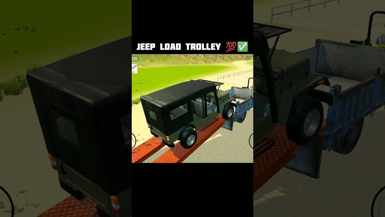 JEEP LOAD TROLLEY 💯✅ INDIAN VEHICLES SIMULATOR 3D GAME #indiantractor3d #gaming #youtubeshorts
