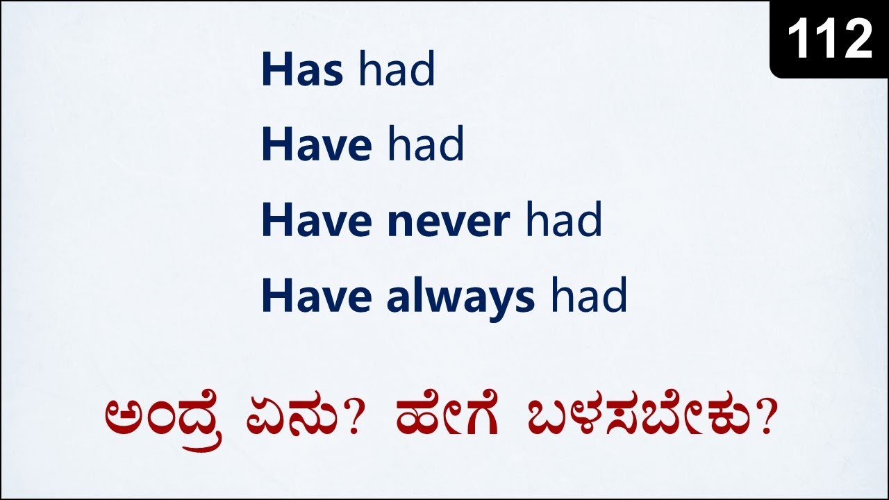 Have had - Has had - Have never had | Spoken English - 112