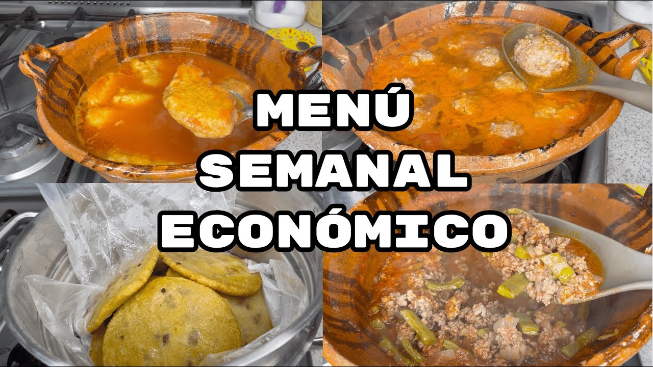 MENÚ SEMANAL ECONÓMICO CON $150 PESOS #1/$750 A LA SEMANA/FABI CEA