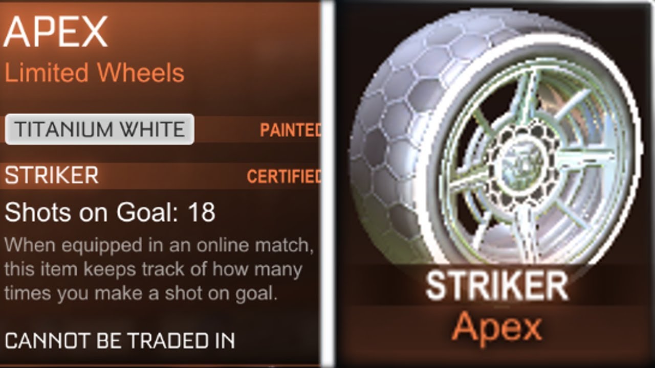 STRIKER WHITE APEX (RLCS REWARD) - LEGENDARY MOST VALUABLE WHEELS in ROCKET LEAGUE