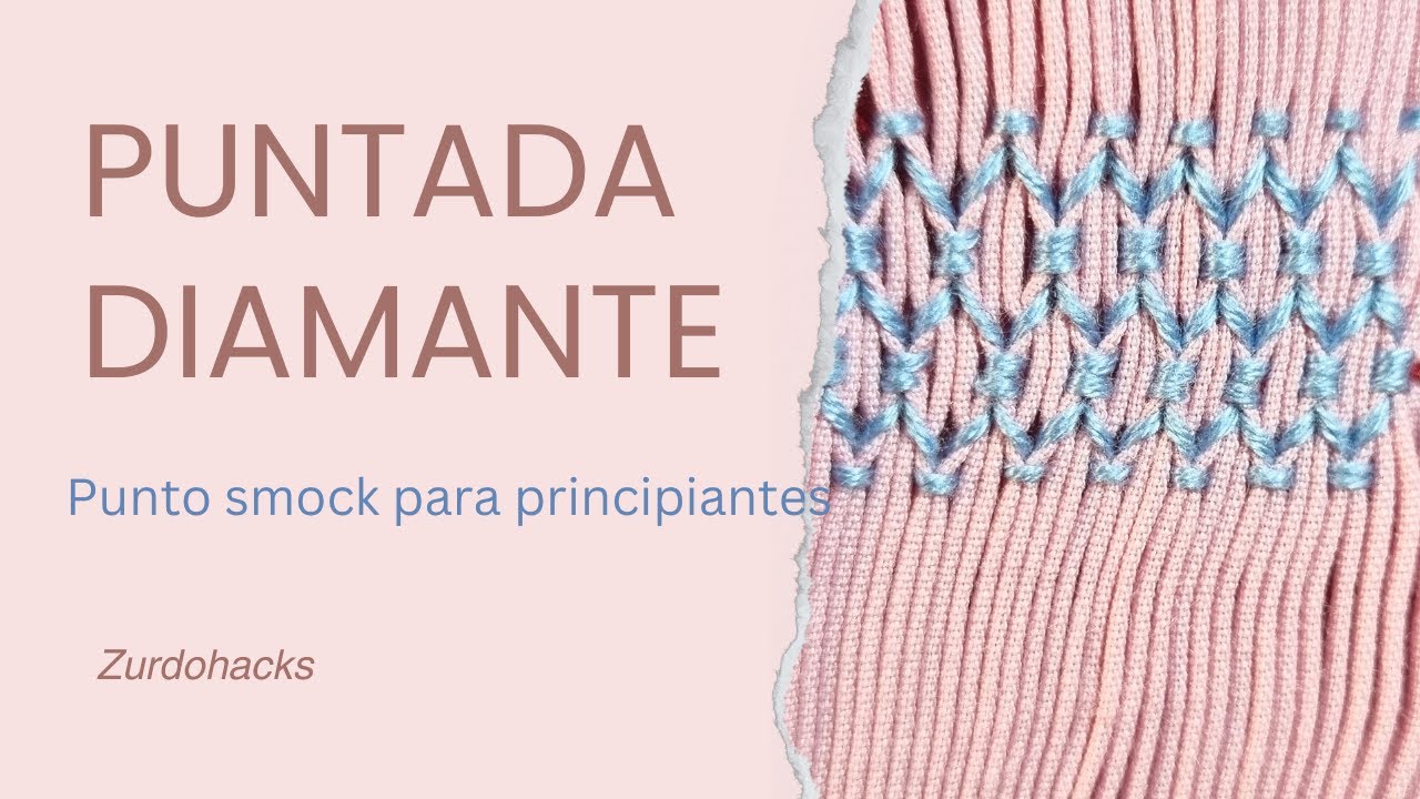 PUNTO SMOCK PARA PRINCIPIANTES | PUNTADA DIAMANTE