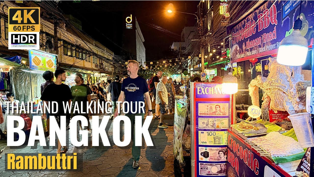 [BANGKOK] Night Walk Though Tourist's Favorite At Rambuttri Road | Thailand [4K HDR]