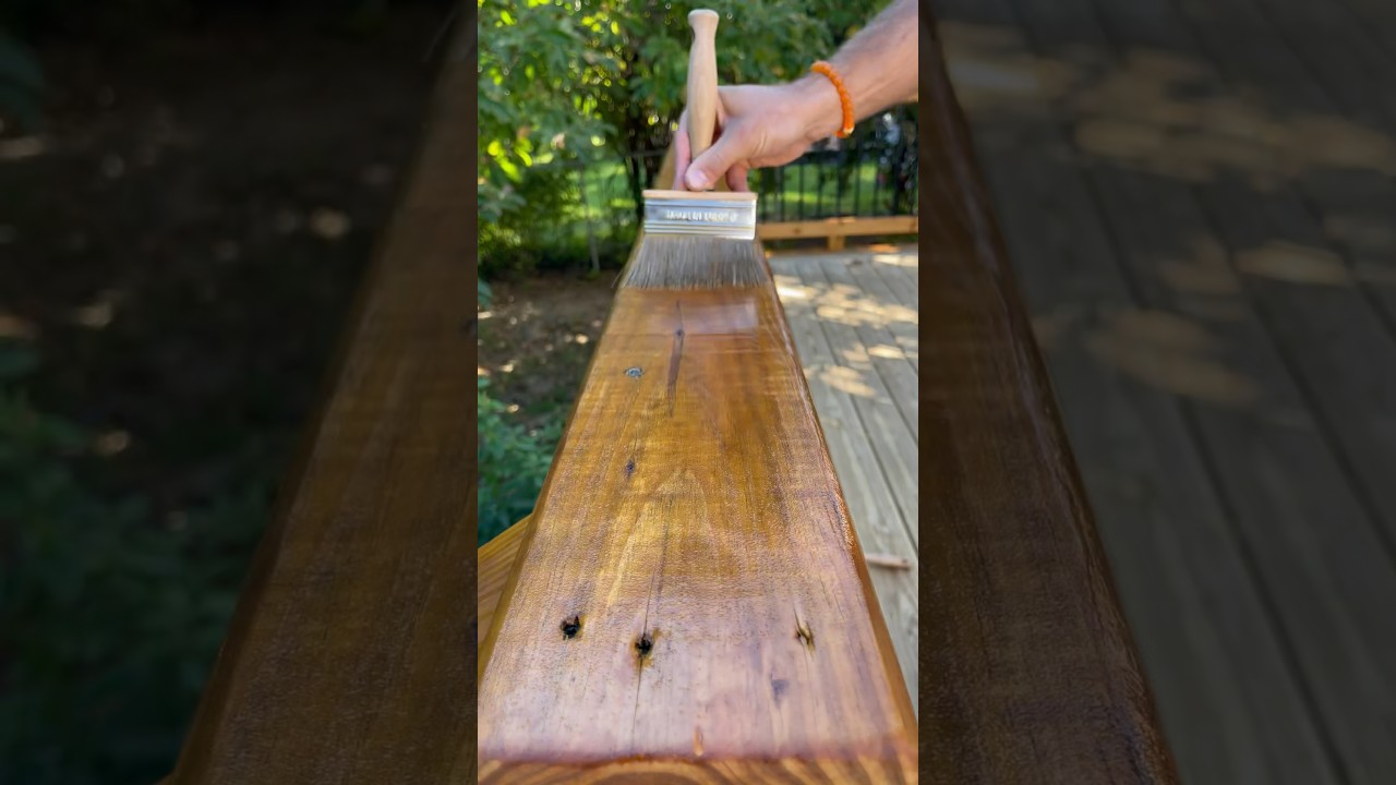 Natural Transparent Stain On A Brand New Handrail!
