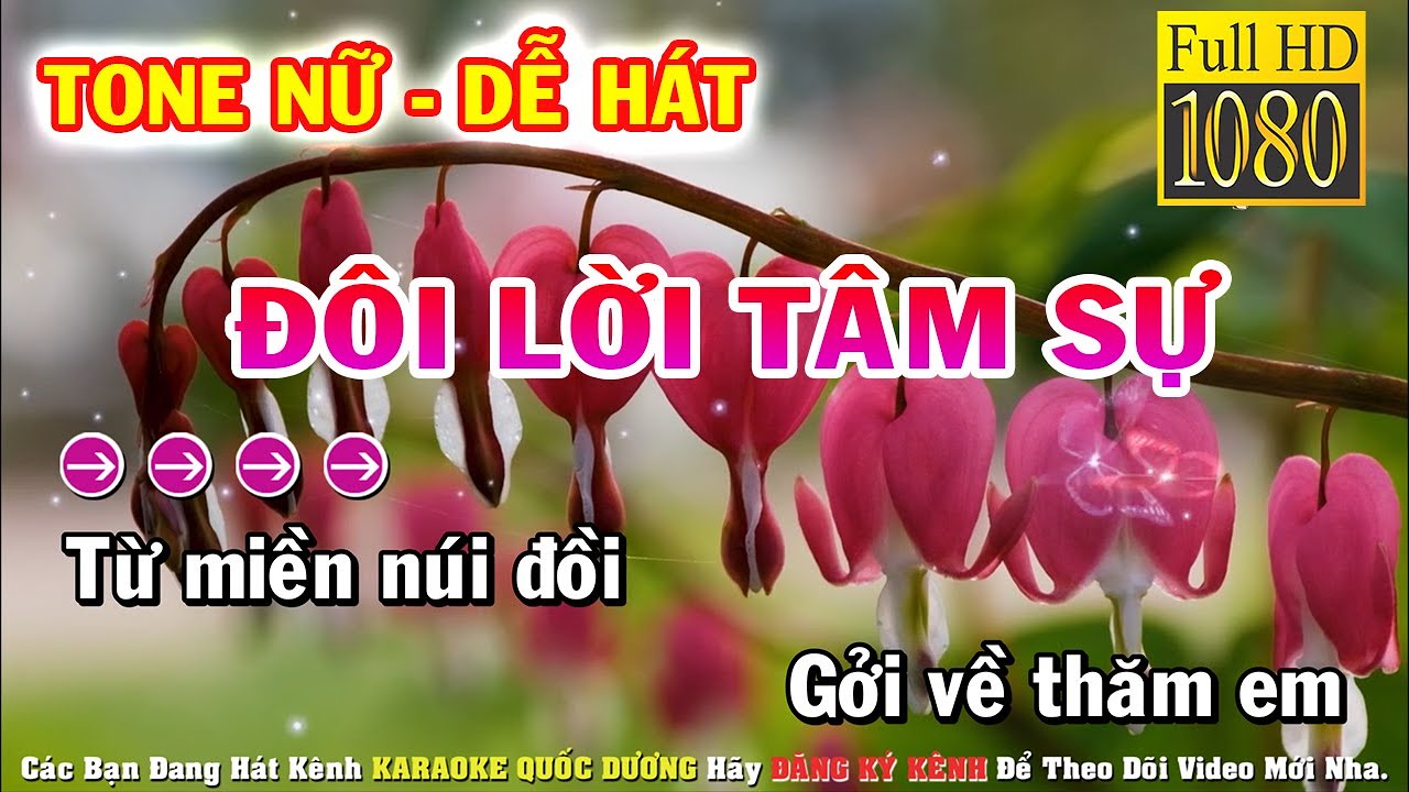 ĐÔI LỜI TÂM SỰ KARAOKE TONE NỮ - PHỐI MỚI DỄ HÁT