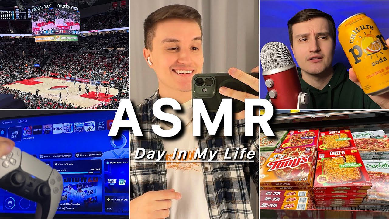 ASMR на публике | Расслабляющий день из моей жизни 🌦️💤 (баскетбол НБА, шопинг и т. д.)