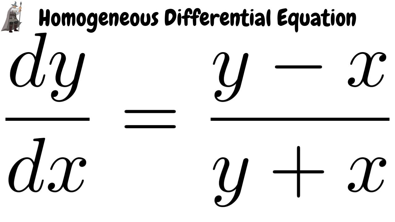 Solving the Homogeneous Differential Equation dy/dx = (y - x)/(y + x)