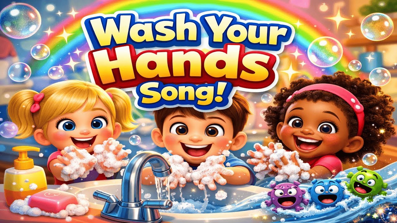Hand Washing Song for Kids | Wash Away Germs 🦠 | Fun Learning Song | ThinkSmart Kids