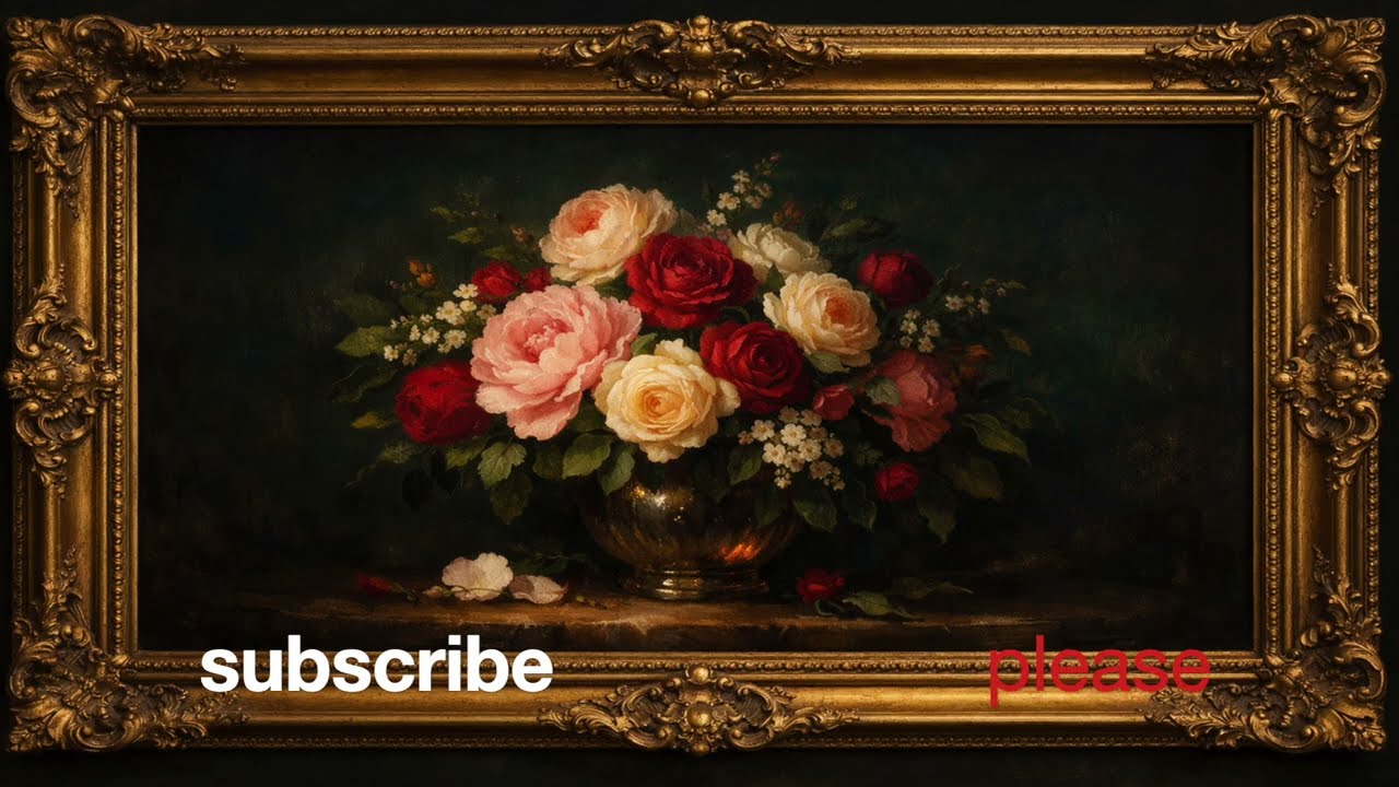Vintage Floral Oil Painting / 1 Hour TV Frame Art & Relaxing Ambience