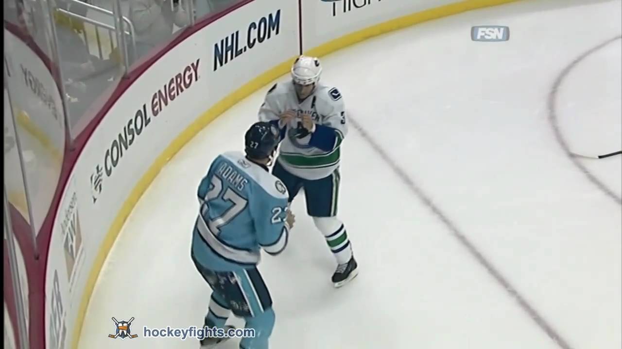 Kevin Bieksa vs Craig Adams Nov 17, 2010