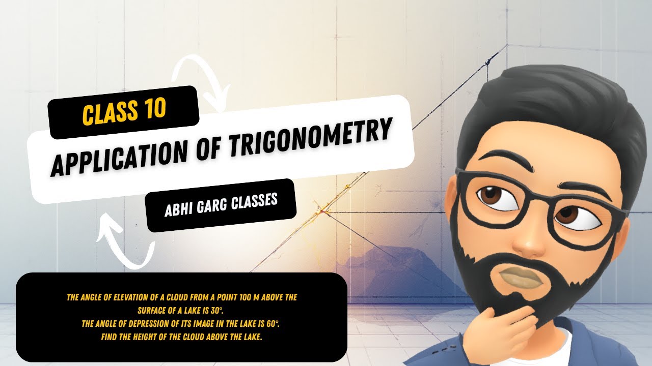 Cloud & Its Image Problem | Angles 30&deg; & 60&deg; | Height of Cloud = 200 m #Trigonometry
