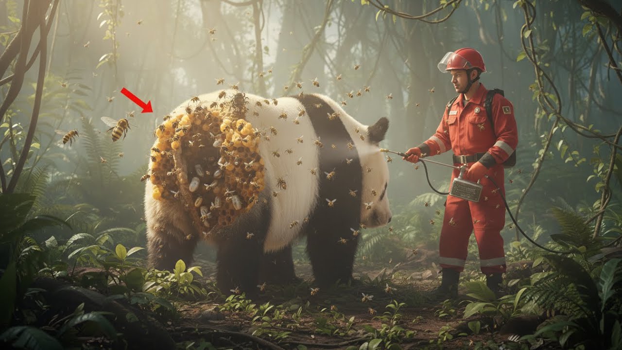 Heroic Rescue Team Saves Mother Panda and Baby From Dangerous Swarm of Poisonous Bees 🐼🐝