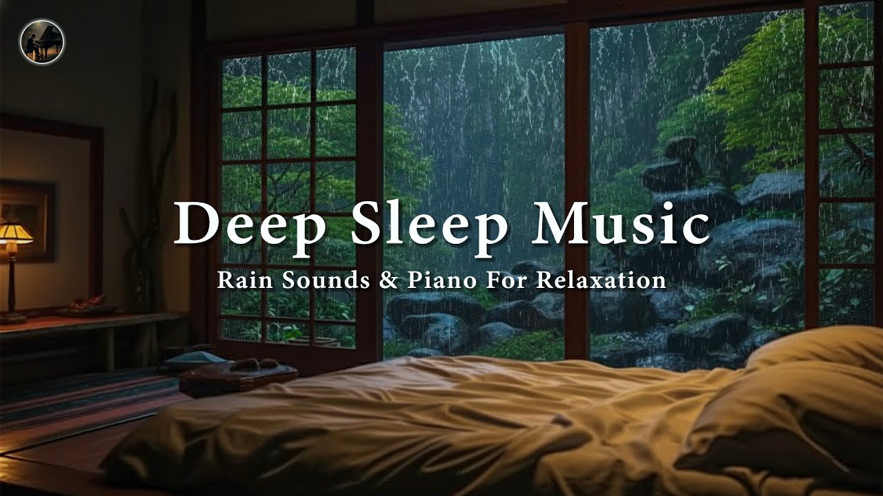 Relaxing Sleep Music & Insomnia - Stress Relief with Warm Bedroom 🎶 Peaceful Piano with Rain Sounds