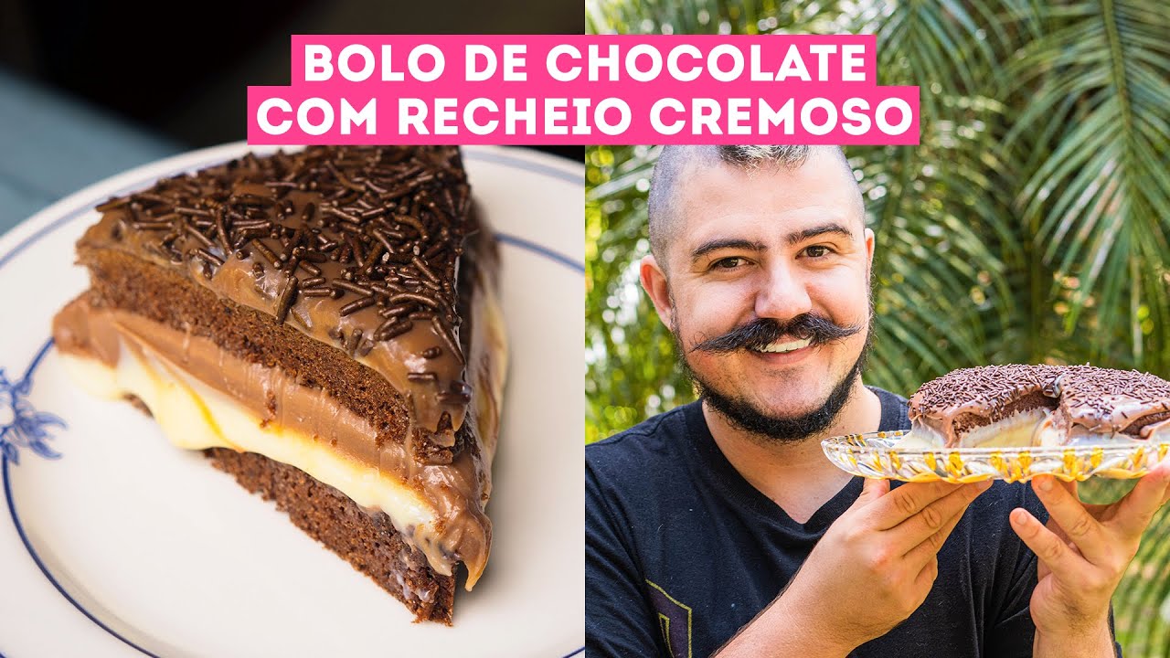 BOLO DE CHOCOLATE COM RECHEIO CREMOSO DE NUTELLA