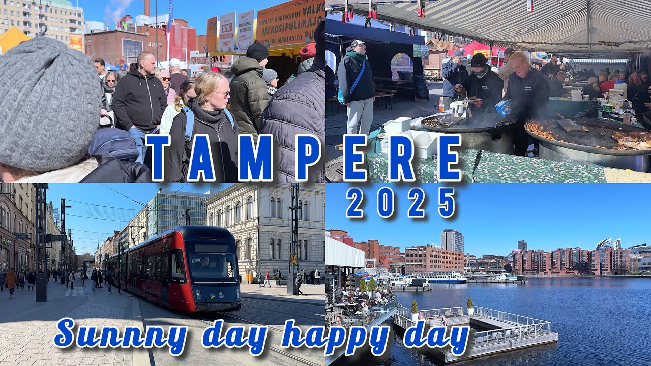 LAUKONTORI KALAMARKINNAT - TAMPERE 🇫🇮 FINLAND 4K SPRING WALKING TOUR | LAUKONTORI TO KESKUSTORI
