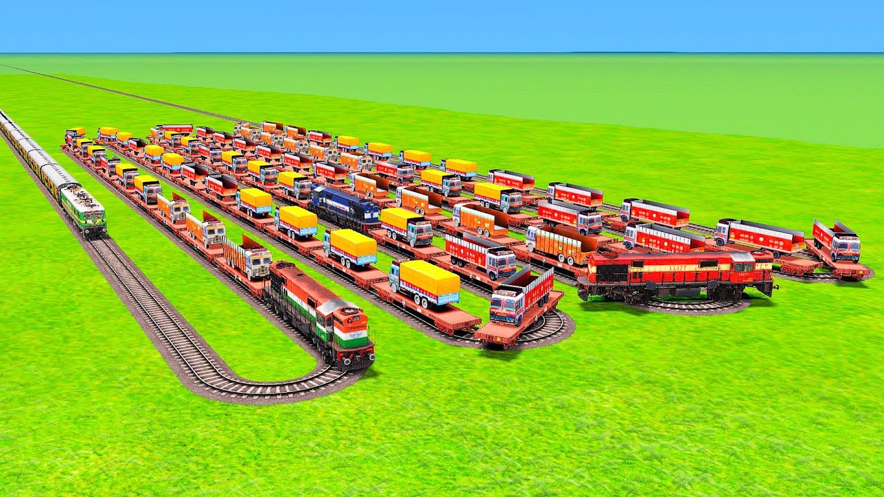 RISKY CROSSINGS AND CURVE TRACK CROSSING ON TWO TRAIN ONE TRACK LINE WDM3D ENGINE CROSSING|Train Sim