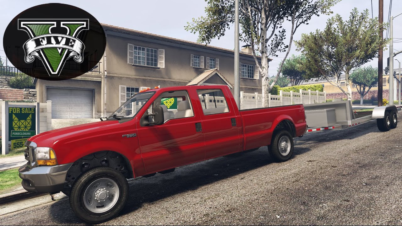 2000 Ford F-350 Super Duty & Car Trailer (mods) - GTA V