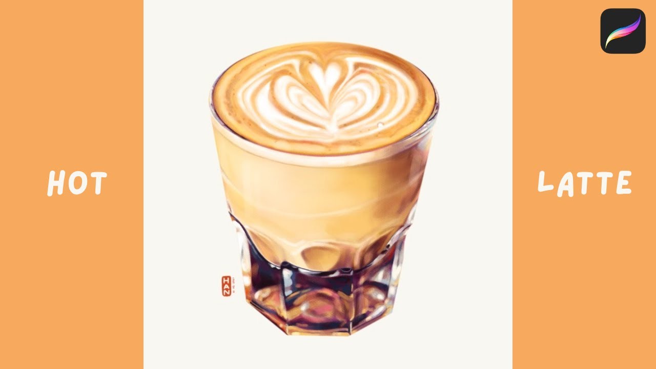 Procreate Speed Drawing | Food illustration - Hot Latte