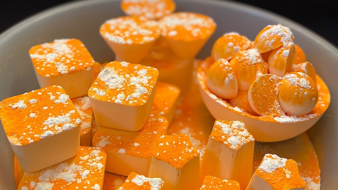 orange |  Baking soda asmr