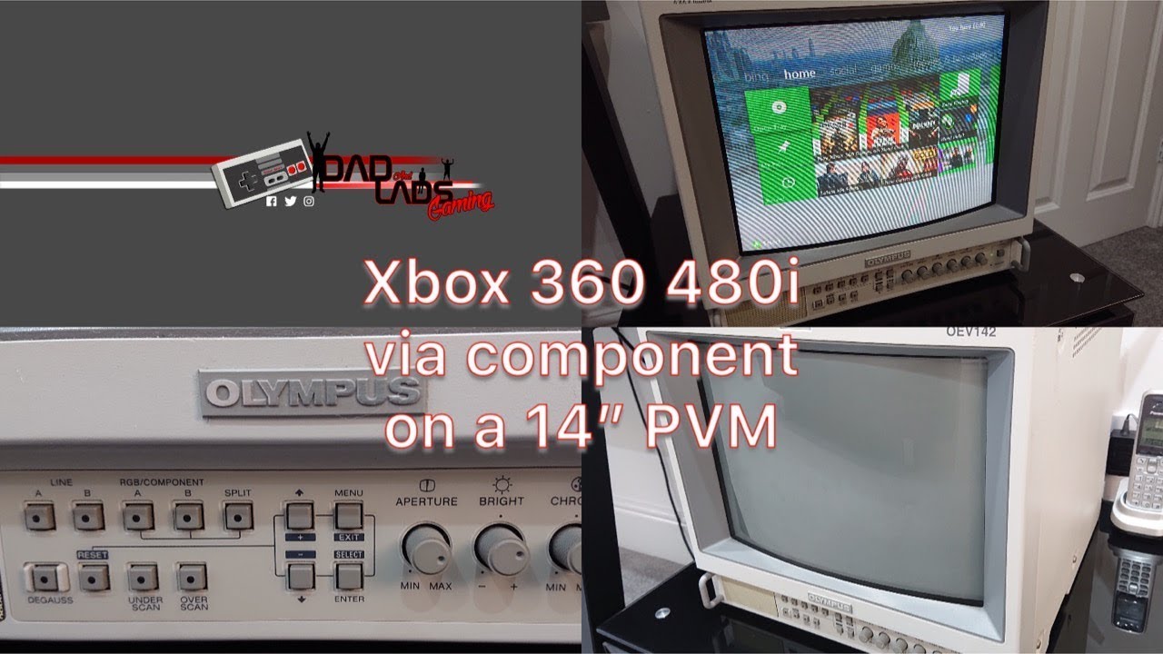 Xbox 360 in 480i displaying on a 14” PVM