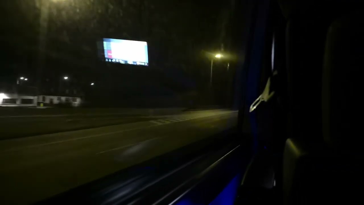 Ambient European bus night ride 