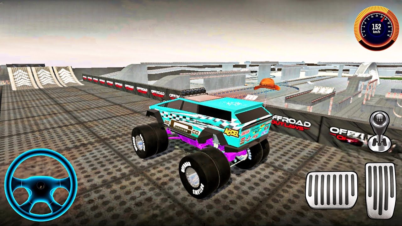 Offroad Outlaws Monster Truck Stunts 😱 | Powerful Truck | Friends Race | Full Fun Gameplay |