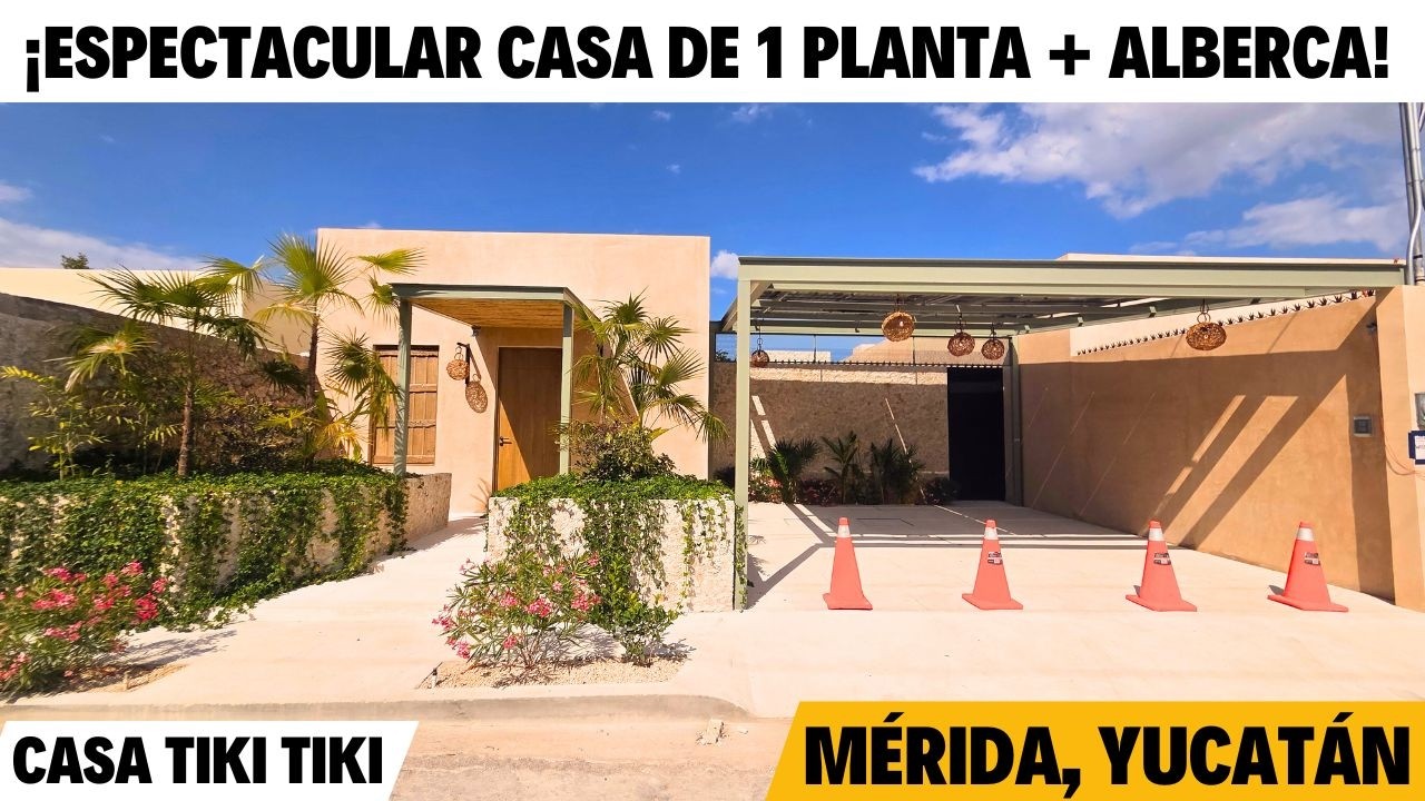 Casa de una planta en el norte de Mérida en venta | 3 recámaras con piscina| lista para entrega