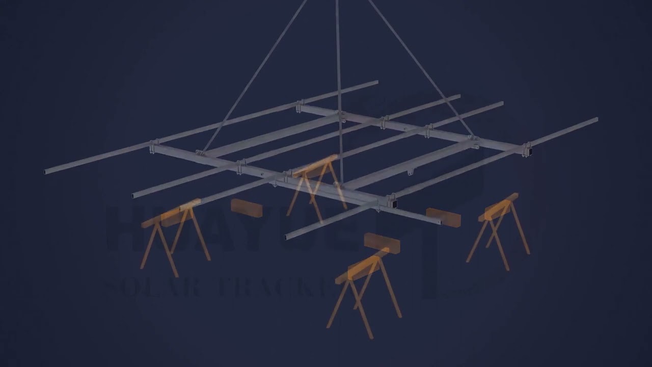 5-6 KW 10PV Dual Axis Solar Tracker Assembly Installation Video For Reference