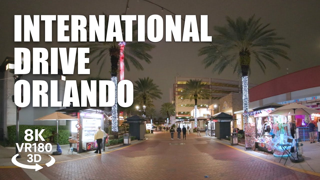Orlando International Drive Night Walk VR180 8K 3D | Nightlife, Lights, Florida | VR视频 8K 3D動画 VR旅行