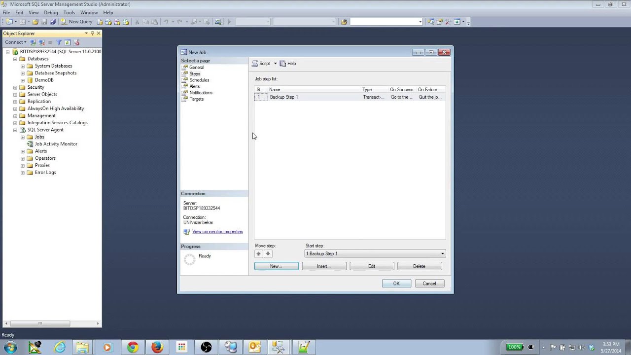 Schedule Backup using SQL Server Management Studio 2012