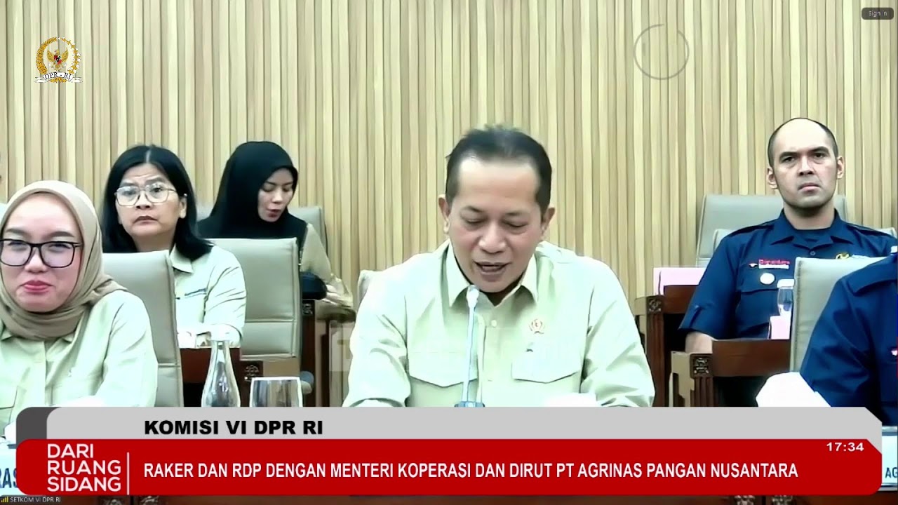 BREAKING NEWS - KOMISI VI DPR RI RAKER & RDP DG MENTERI KOPERASI & DIRUT PT AGRINAS PANGAN NUSANTARA