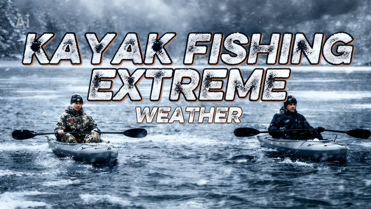 Kayak fishing in FREEZING and WINDY weather (unexpected catch)￼￼