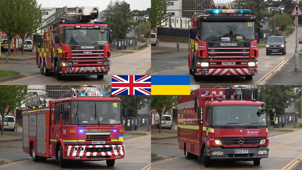 [Fire Aid Convoy to Ukraine] - 30 Fire Vehicles leave Ashford Fire Station En Route to Ukraine.